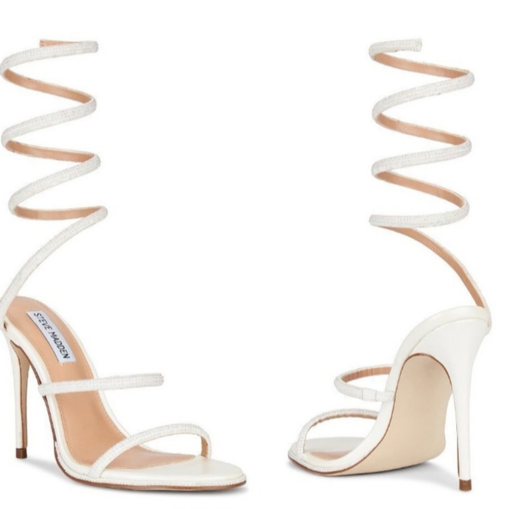 Steve Madden White Spiral Heels